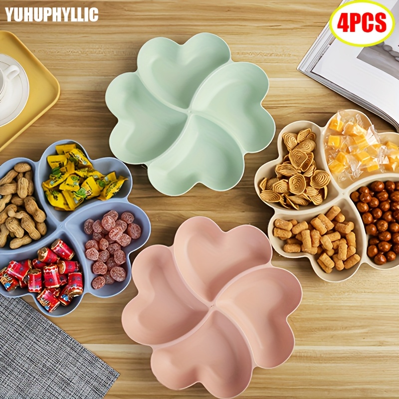 

1pc/4pcs Fruit Plate, Candy Dish, Gift Box, Food Tray, Snack Container, , Food Storage Tray, Dried Fruit Tray, Box