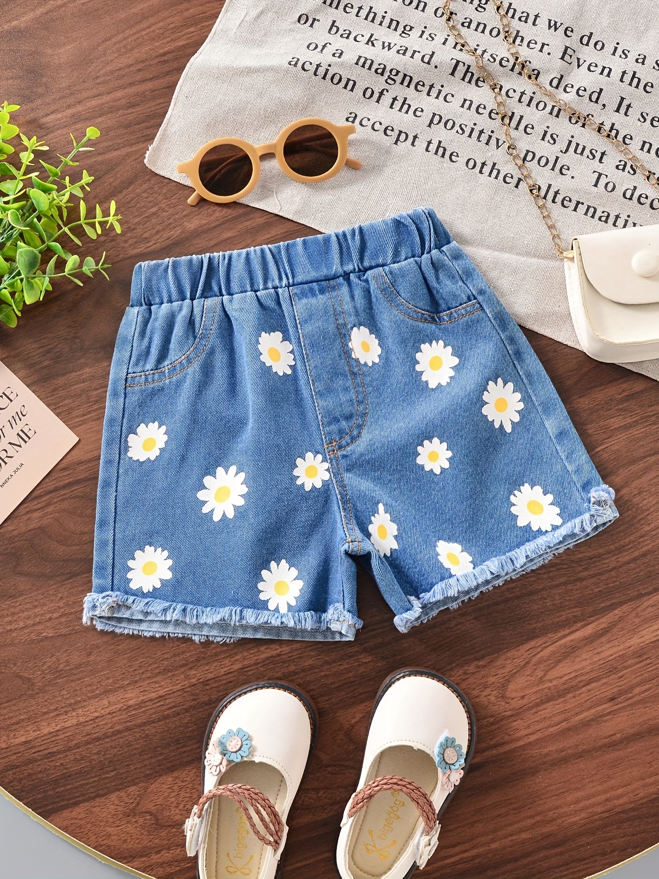 shorts in denim ragazze vita stampa Temu Italy