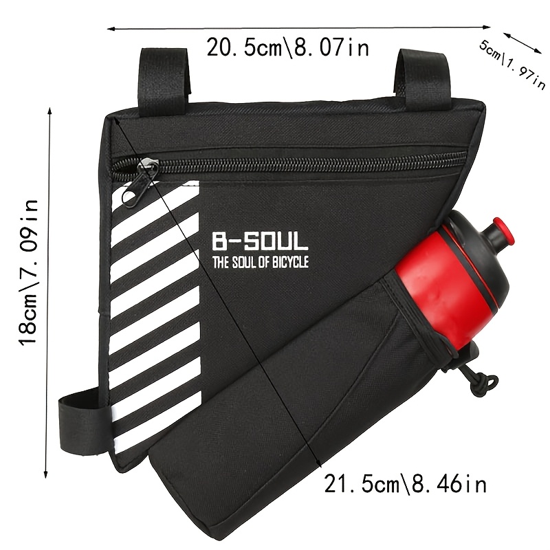 TEMU Bicycle Water Bottle Triangle Bag, Top Tube Quick Release Bag For Mountain Bikes, Front Frame Bag, Cycling Equipment Accessory Bag