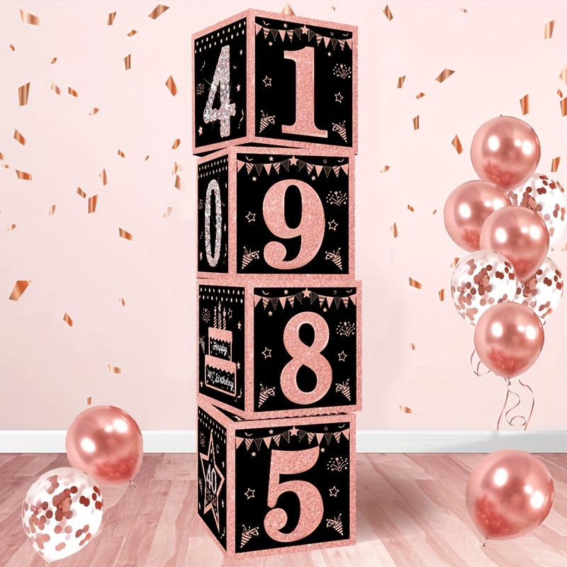 Saluti a 47 anni, Segno del 47° compleanno, Segno del 47° anniversario, Decorazione festa di compleanno in oro rosa, Decorazione di compleanno, 47° compleanno in oro rosa - Italia