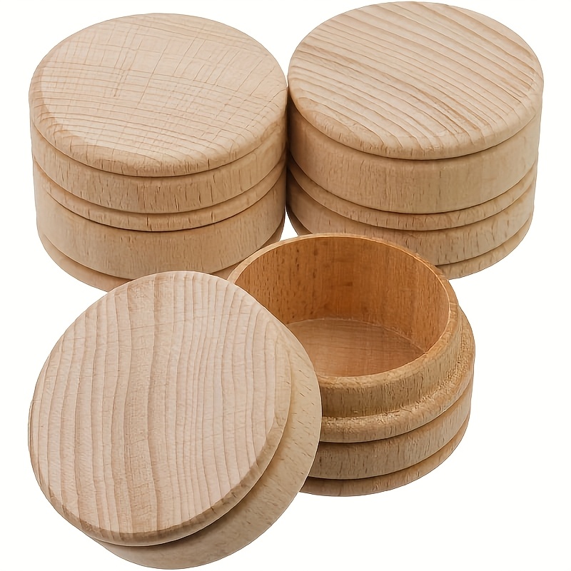 

3pcs Wooden Jewelry Boxes Set - Unfinished Round Trinket Containers For Rings, Earrings, Necklaces - Oval Wood Storage - Contemporary Style, No Electricity Needed