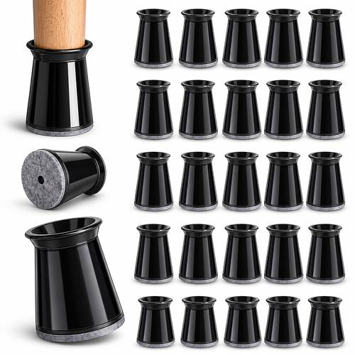 20pcs set of chair leg floor protectors scratch proof protection with non slip felt pads on legs durable material black for floor safety