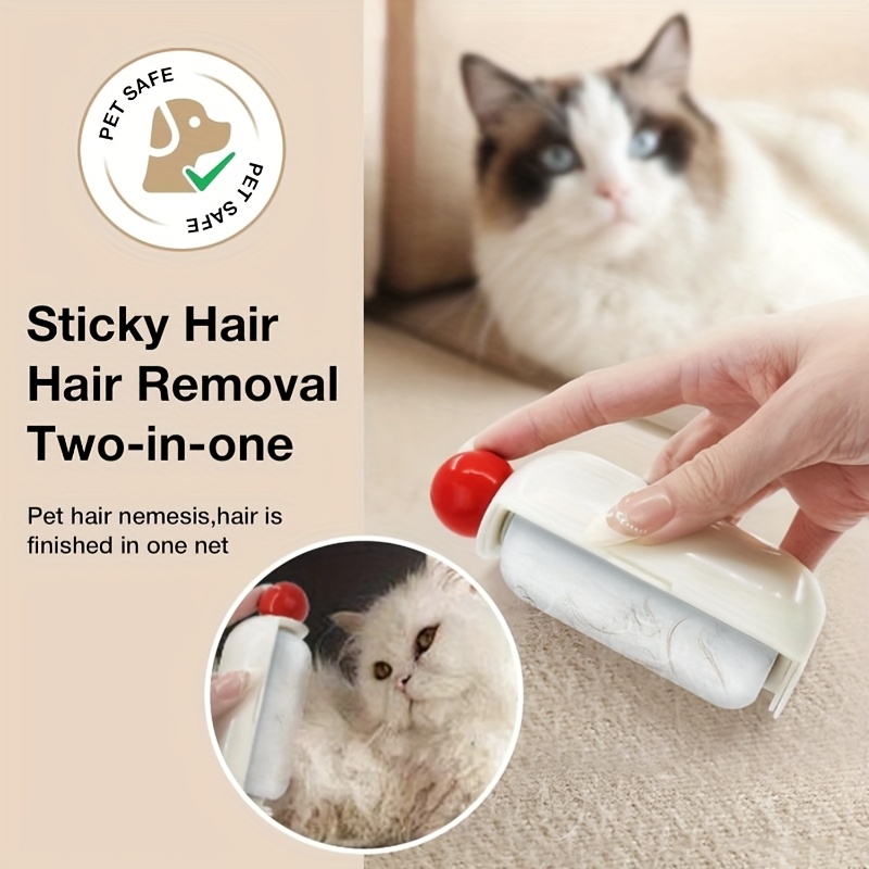 2 in 1 lint pet hair remover roller washable fabric shaver with   cover portable sticky gel roller for clothes furniture car seats manual no electricity needed travel sized repeat us details 4