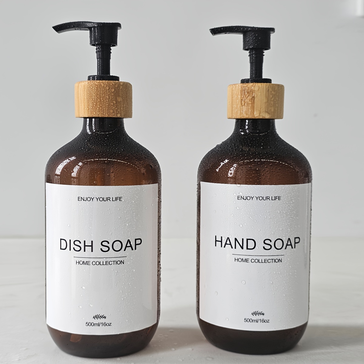 TEMU 2-pack Plastic Hand & Dish Soap Dispenser Bottles, Unscented Liquid Soap Pump Containers For ,