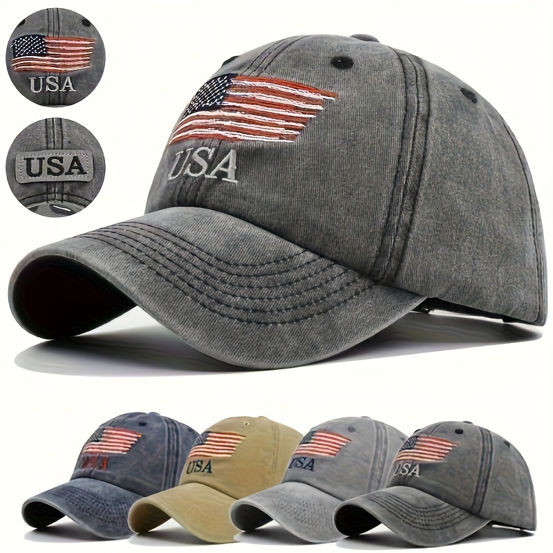 

2 Pack Vintage Style Cowboy Baseball Caps With American Flag Embroidery, Adjustable Patriotic For Men And Women