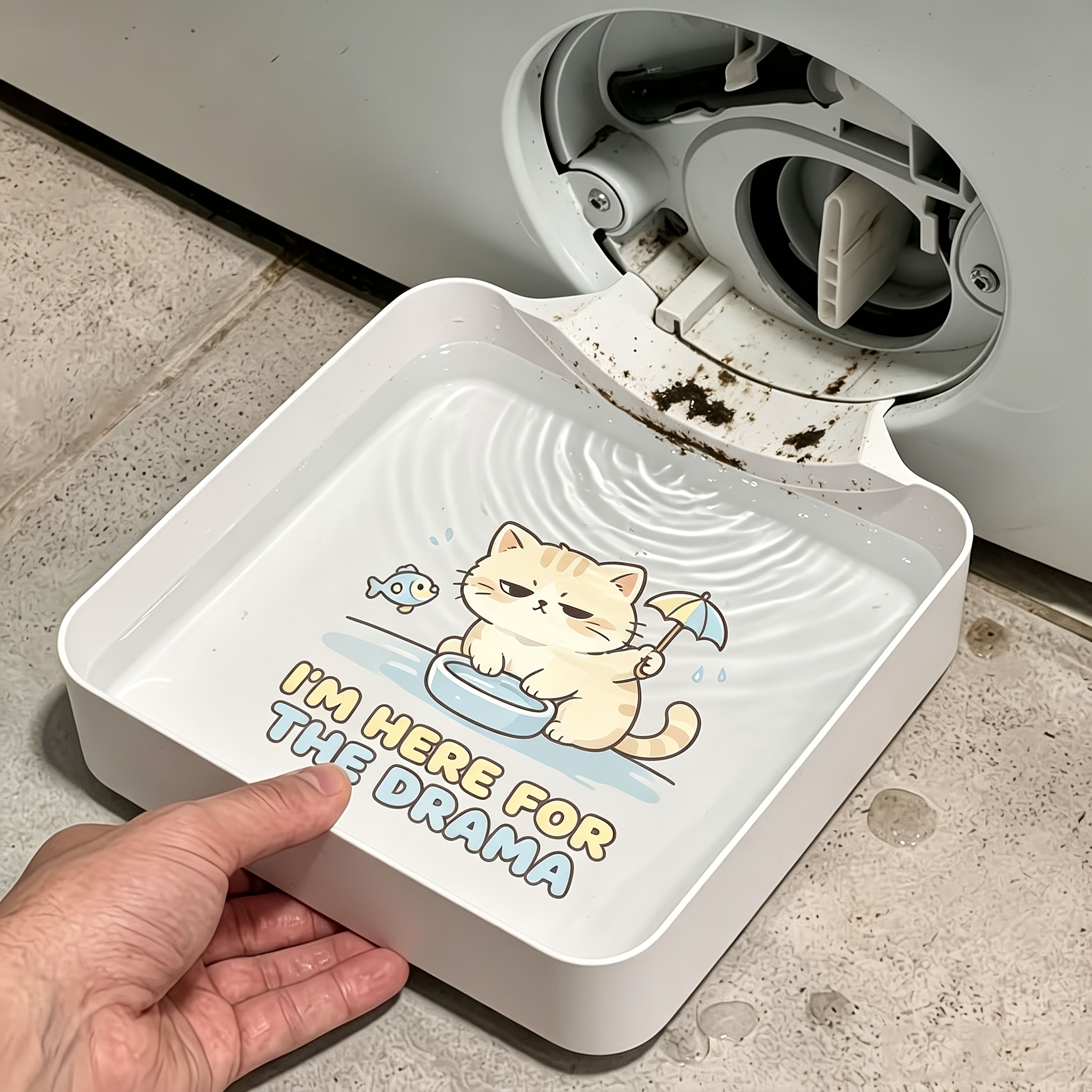 Washing Drain Funnel - A Drip Tray Cleaning Lint Filters, Preventing Leaks In Laundry Room