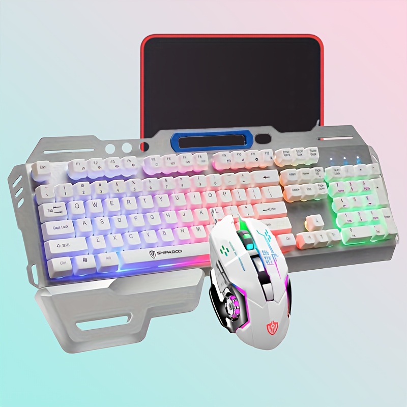 Bekabelde gamingtoetsenbord- en -muisset met muismat