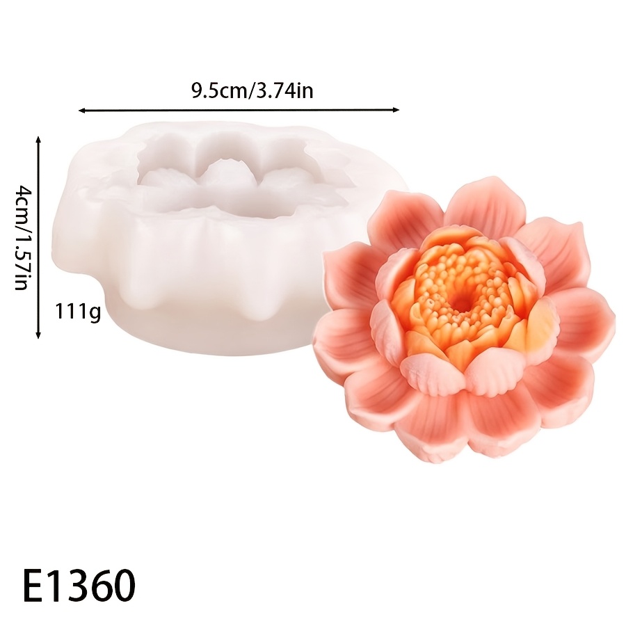 TEMU 3d Lotus Clay Silicone Mold Decoration Ornament Silicone Mold 1pc