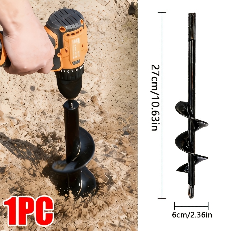 TEMU Spiral Drill For Planting | Heavy-duty Steel Garden Auger, Suitable For Planting/drilling, Made Of Metal, Sturdy And Durable, Labor-saving Tool
