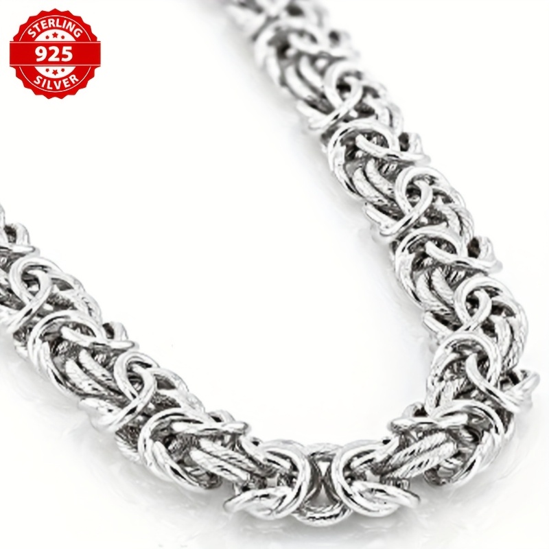 TEMU Edition Byzantine Lady Necklace In 925 Silver With Plating, Premium Jewelry Gifts For Women, Hypoallergenic, Ideal For Mother's Day, Valentine's