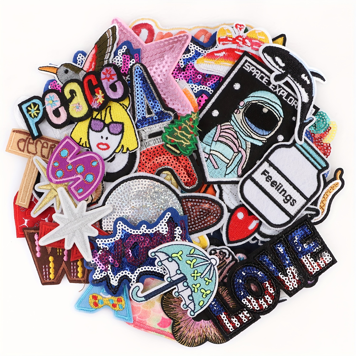 

30 Random Mixed Cloth Patches For Clothes And Bags Decoration Ironing Embroidery Cloth Appliques