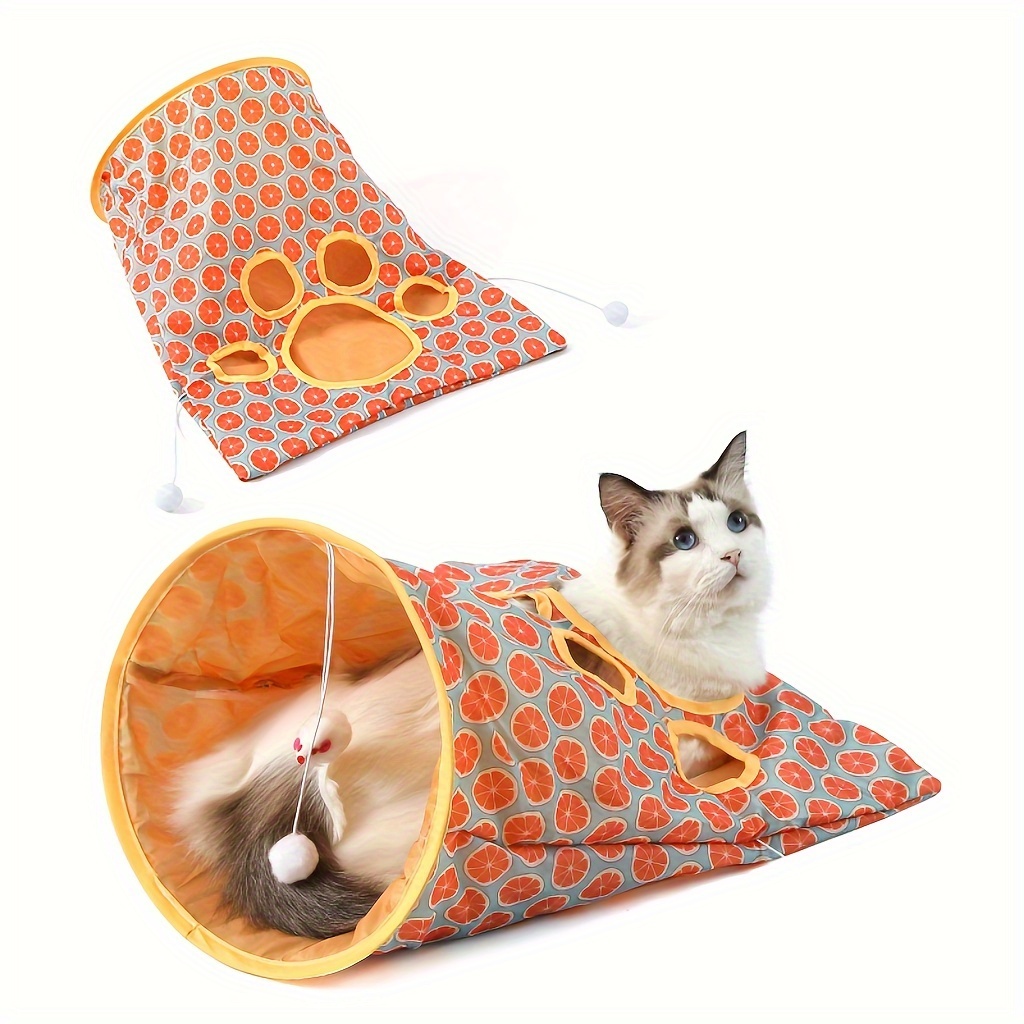 

Collapsible Crinkle Cat Tunnel Toy, Interactive Polyester Play Tube With Peek Holes & - Fun Activity Tunnel For Cats Christmas Gift