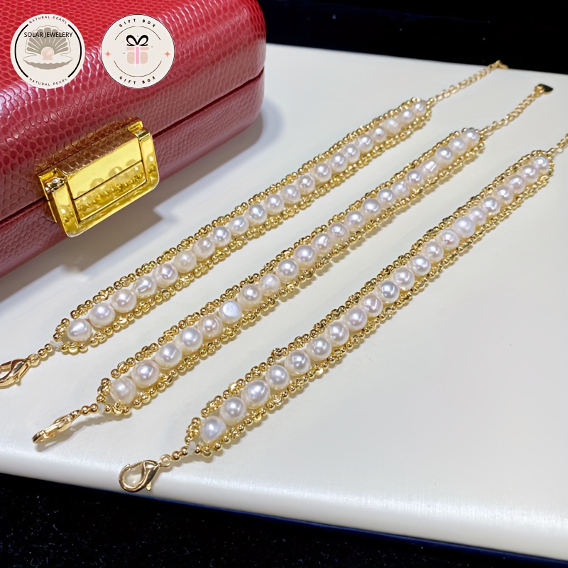 Women's Multi-Layer Freshwater Pearls Bracelet, Gift for Her