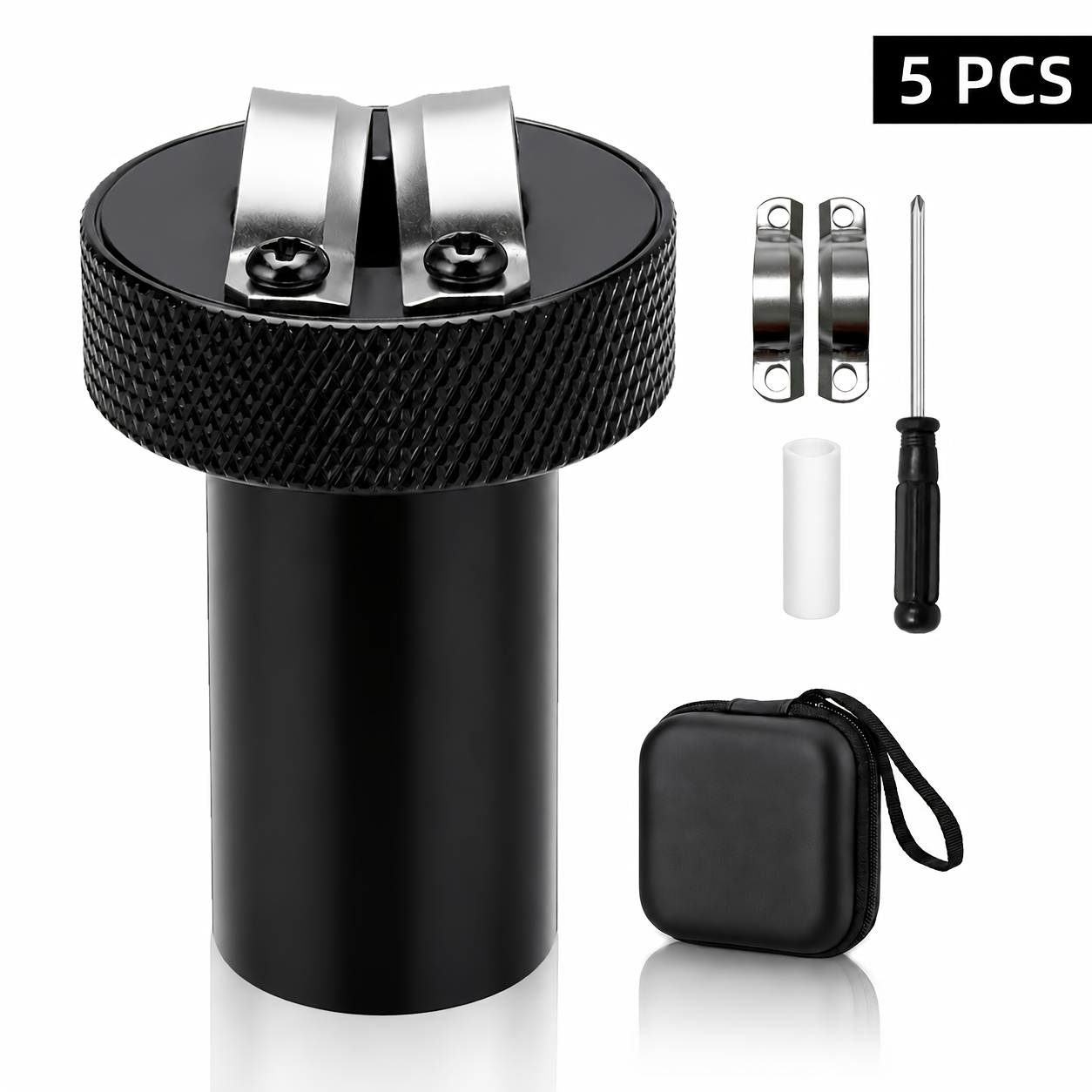 TEMU Kit da 5 pezzi per taglia punte stecche da biliardo rotanti per aste grandi e piccole, con manicotto adattatore, lame di ricambio e cacciavite