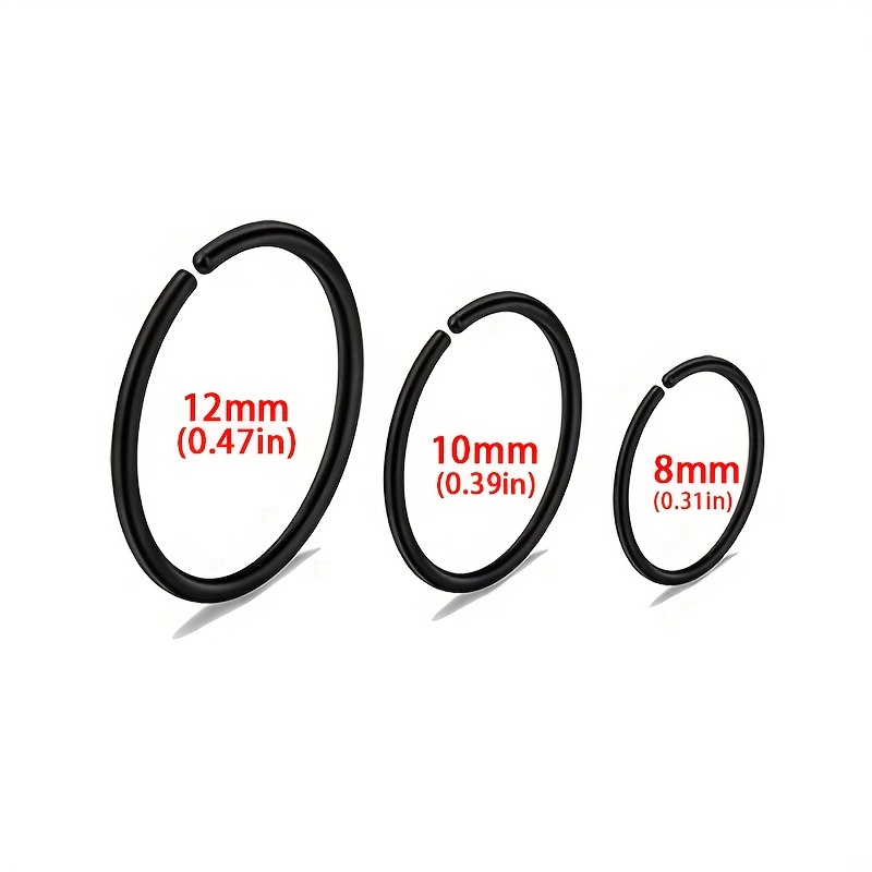 3-4pcs Stainless Steel Hoop Earrings & Nose Rings Set