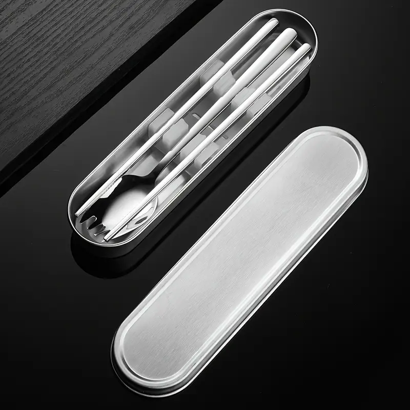 personalized customization 2 3 4pcs set of portable tableware with spoons chopsticks and stainless steel boxes suitable for outdoor picnics home kitchens and durable tableware Product details 8