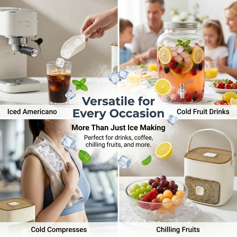 cube of ice tray large capacity cube of ice tray suitable for refrigerators double layer 48 cube ice tray food grade plastic cube storage box with storage container stackable with ice bucket set suitable for soup food etc Product details 5