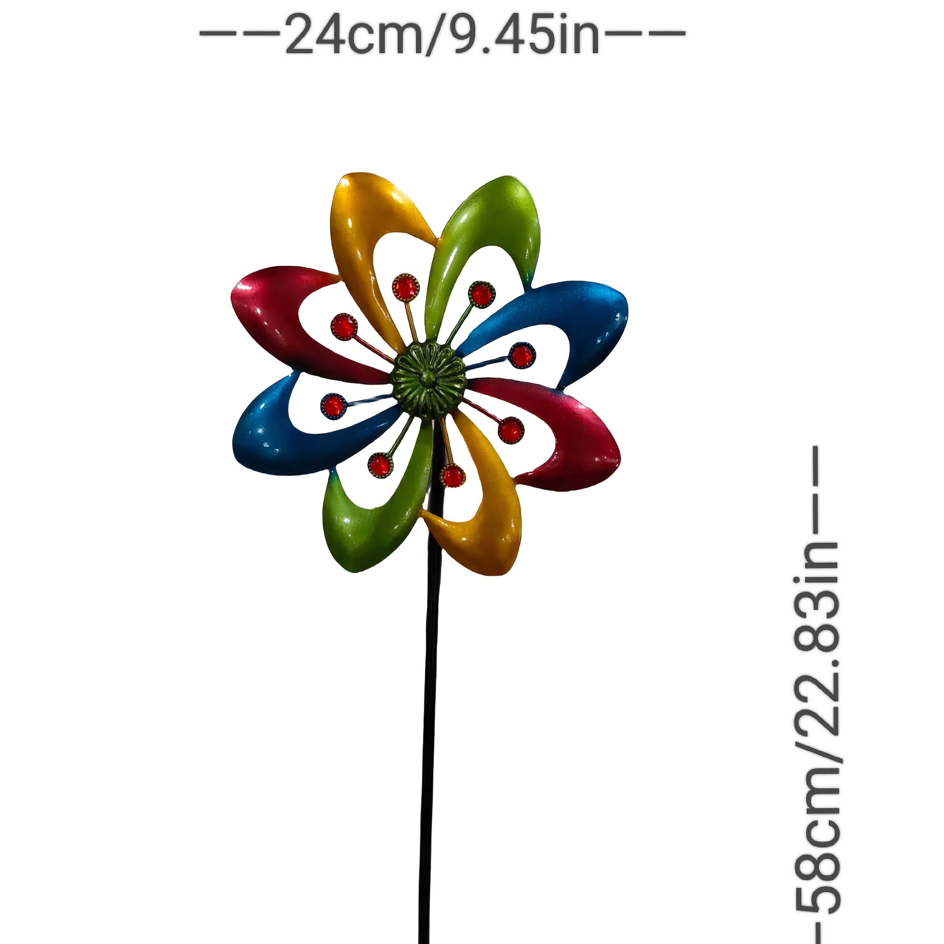 E-shop Outdoor-Spinnwindrad, Gartendekoration für Balkon, Fest- Partydeko, Schmiedeeiserner Gartenornament, Topfpflanzendekor, Villen- Hofdekoration,