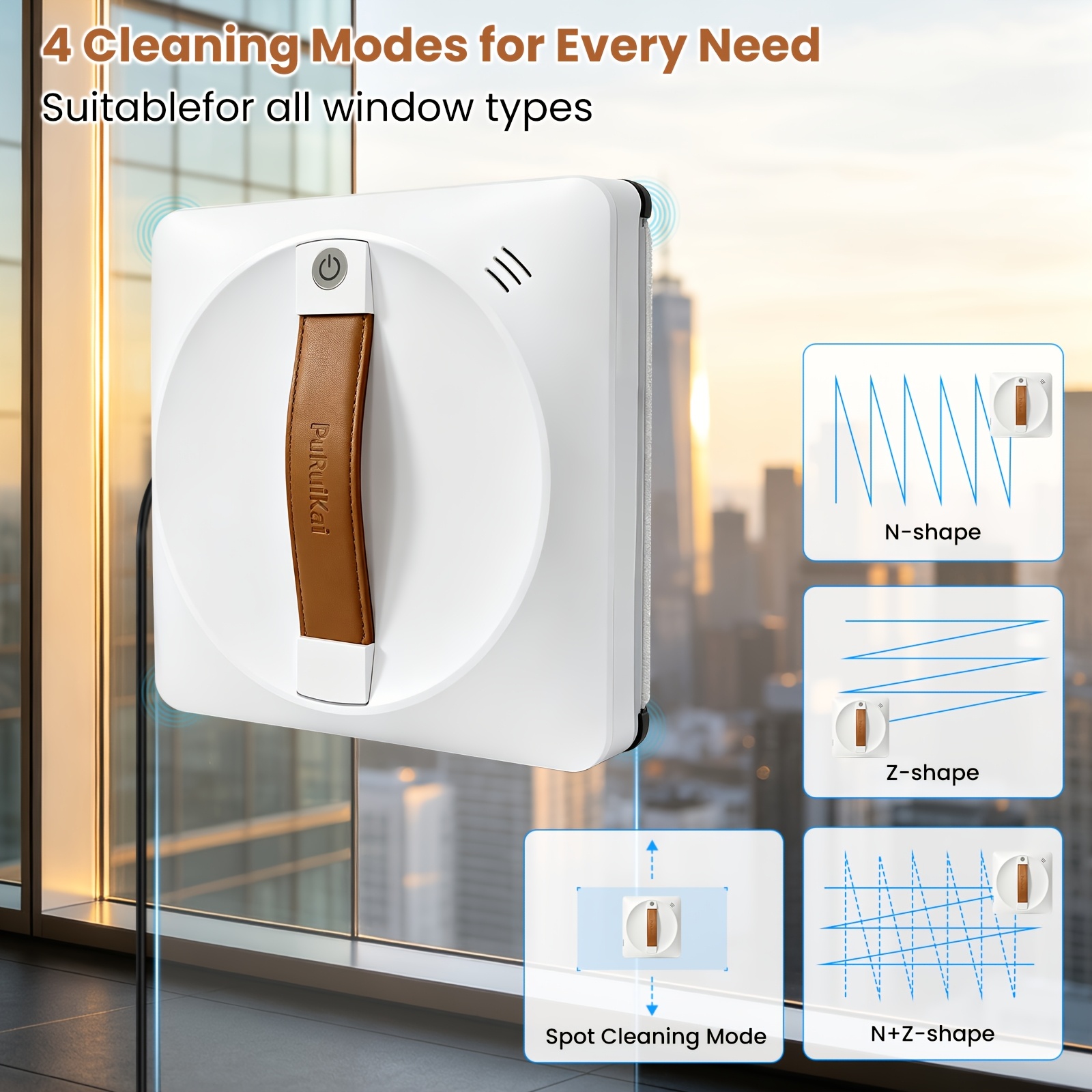 Ai Cleaning Robot, 2026 Upgraded Frameless Glass Special, 9200pa Super Suction, Ai Path Planning, 10-layer Safety , Automatic Four-spray Water, Suitable For All Window Interior And Exterior Cleaning