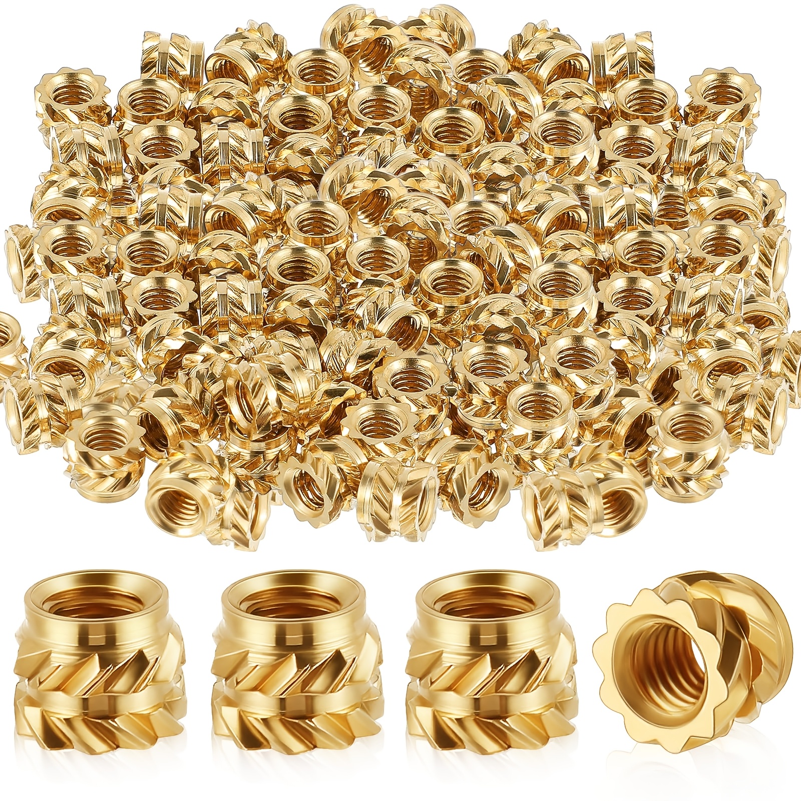TEMU 300pcs M3 Heat Inserts M3 X D5 X L4 Brass Threaded Inserts 3d Printing Knurled Metric Plastic, 3d Printing Components