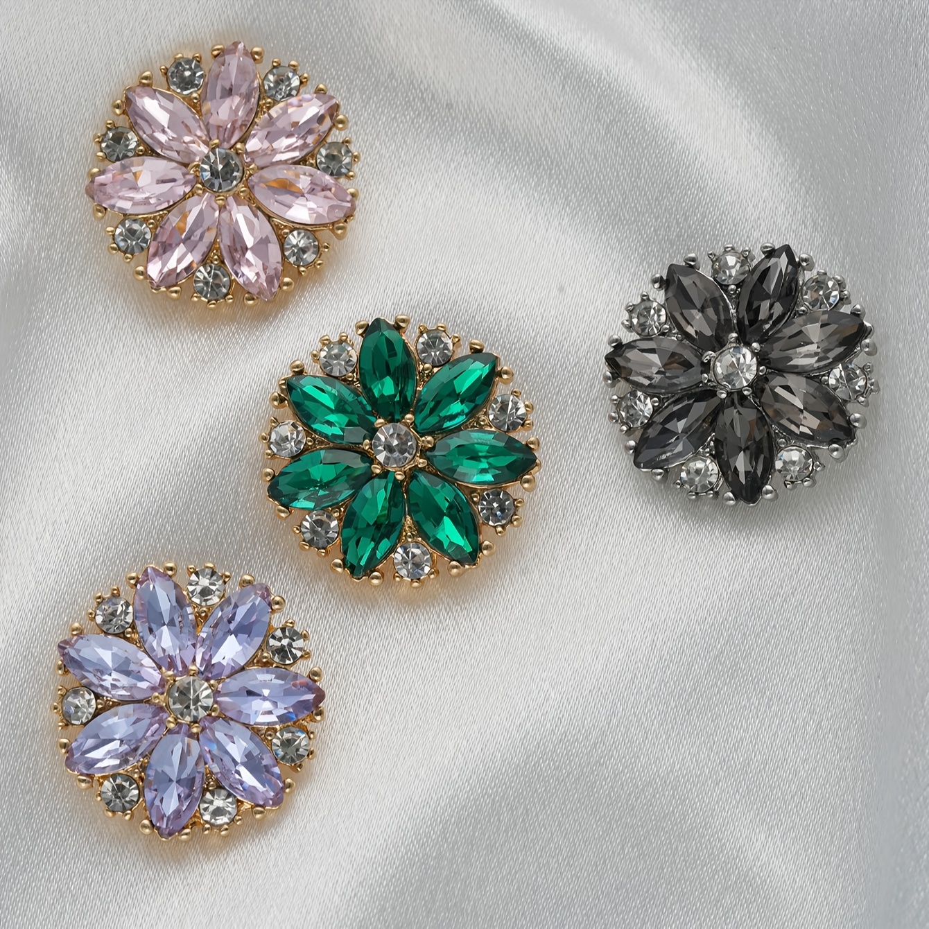 Bottoni Gioiello Tondi Con Strass E Pietra Centrale - GIFA Accessori - 10