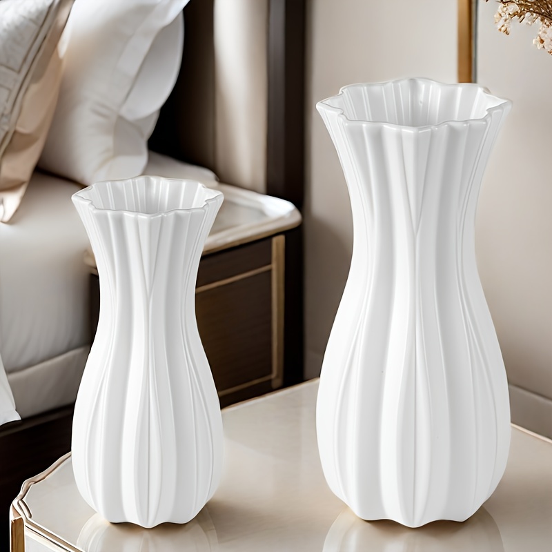 2pcs/1pc Nordic Style Simple Vase, Suitable For Drying And Hydroponic Flowers - Creative , Durable Plastic, For Living Room Decoration In Small And Large Sizes