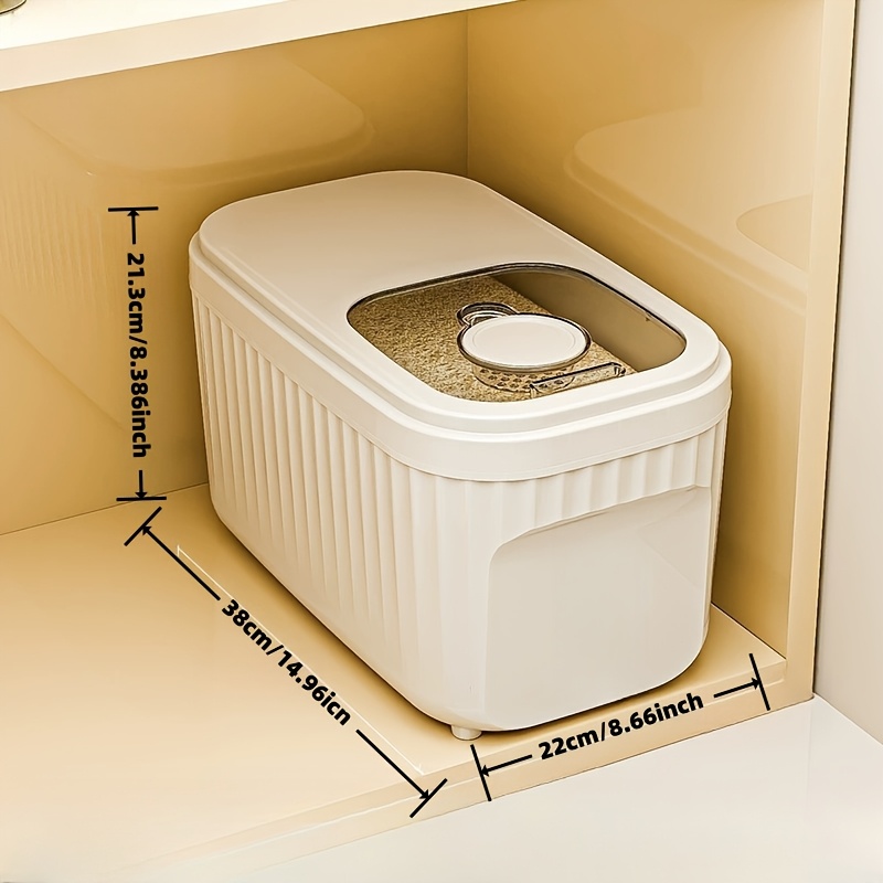 square food storage container with magnetic lid moisture and insect proof durable bpa free pet plastic hand   rice dispenser suitable for refrigerator kitchen organization Product details 0