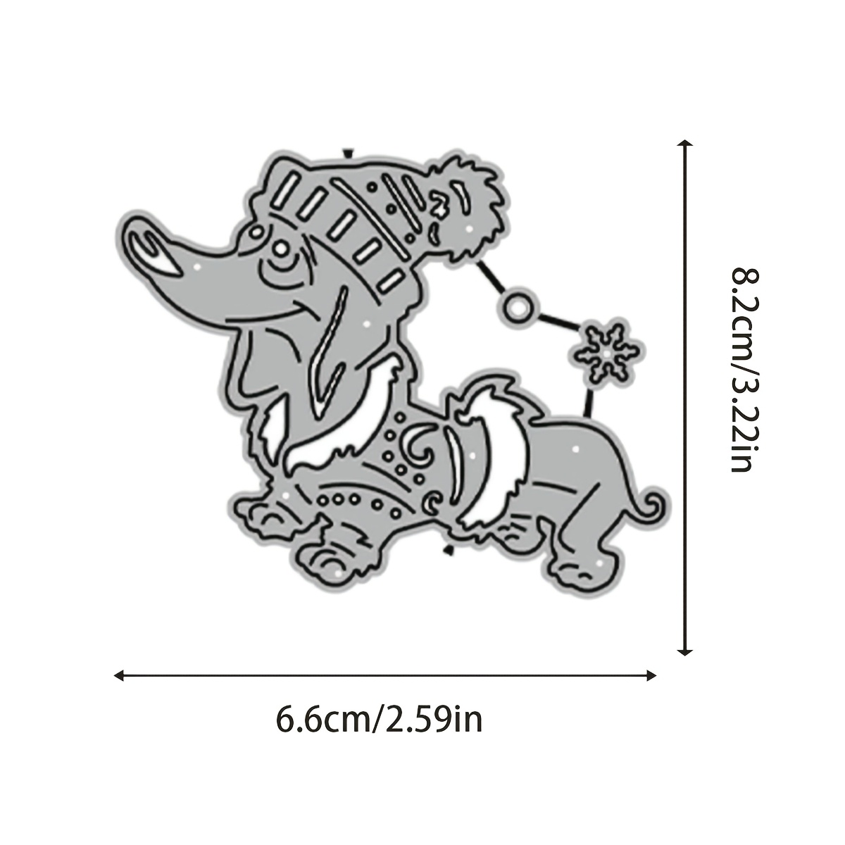 TEMU 1pc Carbon Steel Christmas Dog Cutting Die, Die-cutting And Embossing Tool For Scrapbooking, Christmas Greeting Cards, Photo Album Decor,