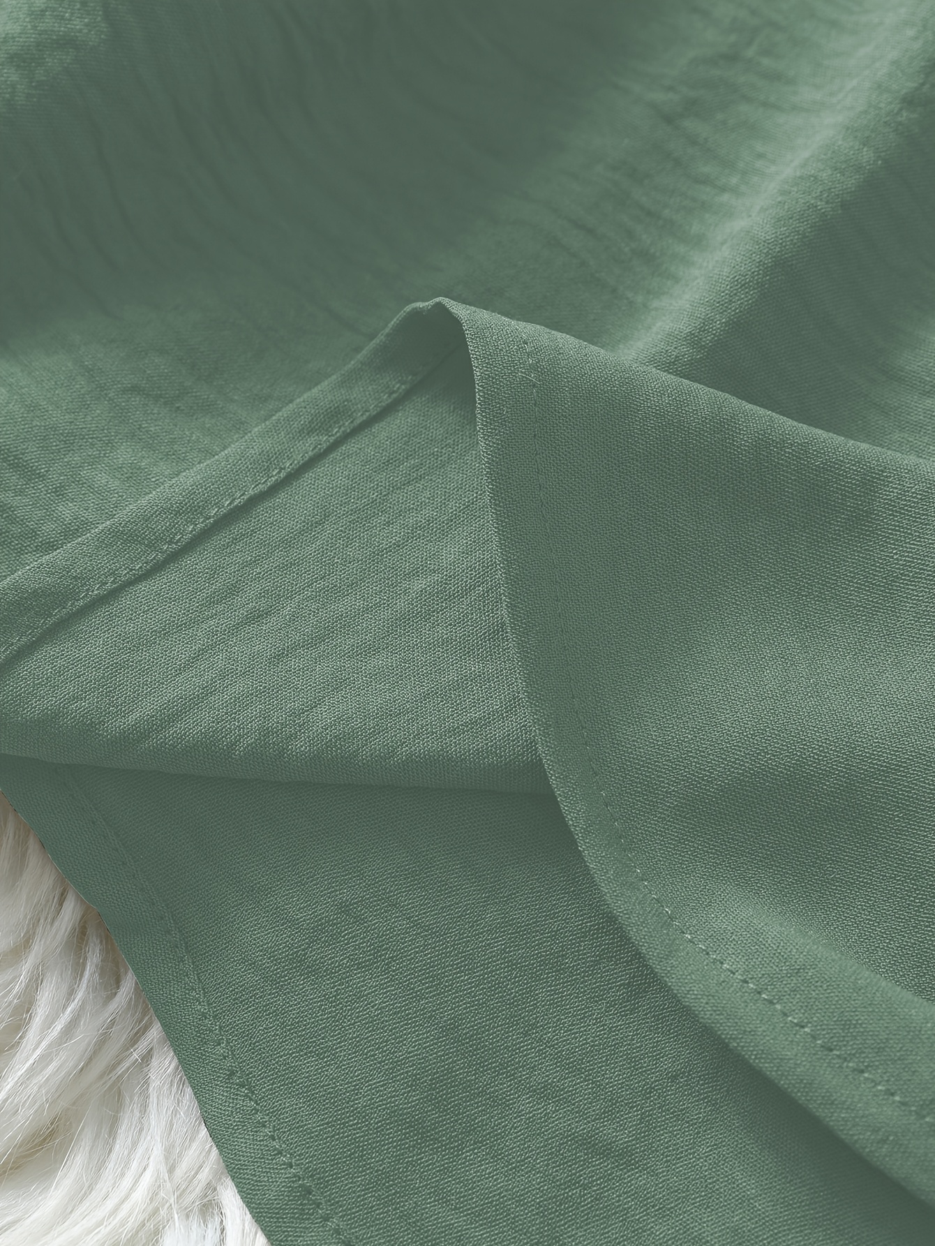 womens v neck drop shoulder sleeve solid color loose short sleeve shirt details 9