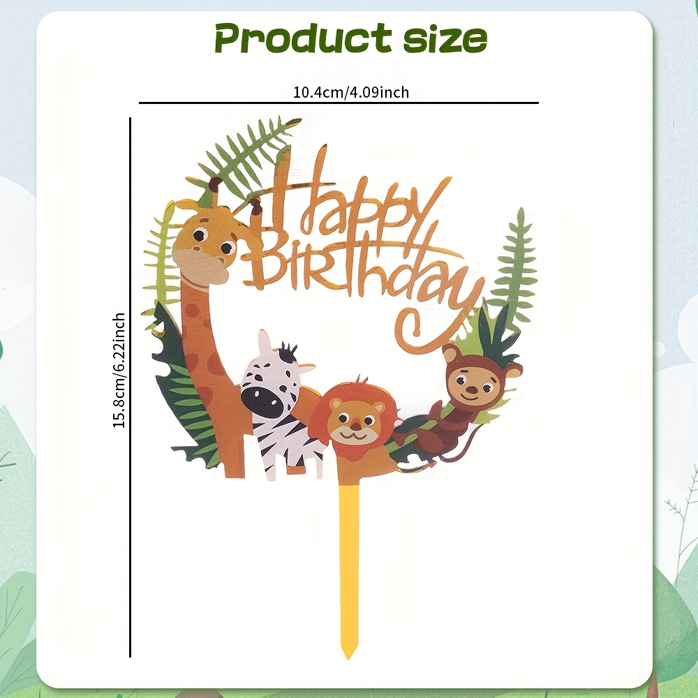 Image of 2pcs Golden Acrylic Animal Theme Cake Topper Dessert Muffin Cake Picks Cake Decoration For Themed Party Baby Shower Or Birthday Party Decoration