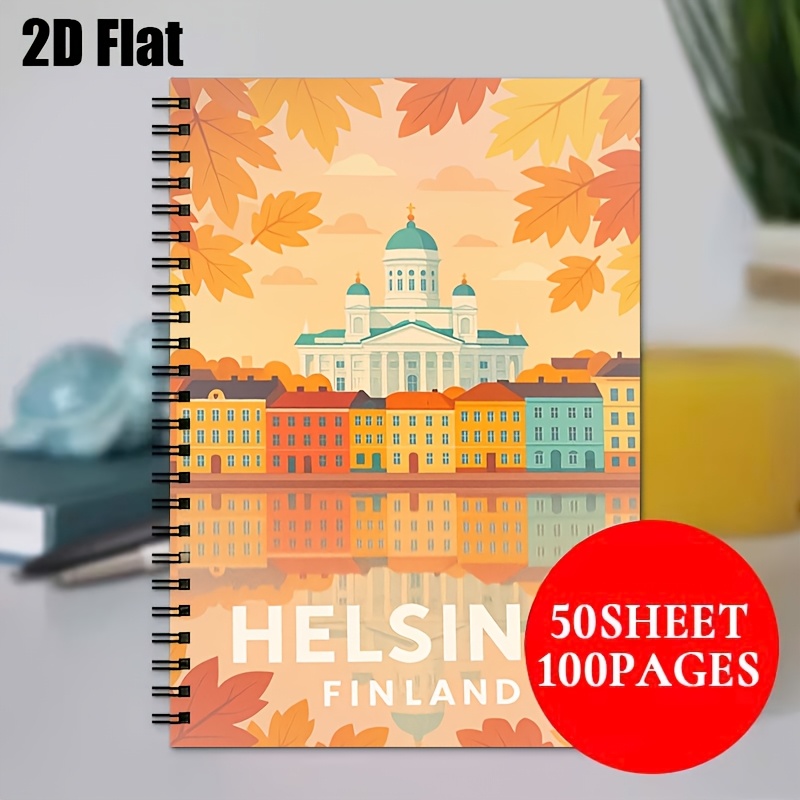 item picture 1pc 2d flat spiral notebooks   finland scenery a5 spiral notebooks back to   travel   in journal gift suitable for back to   student notebooks   and office use holiday gift  