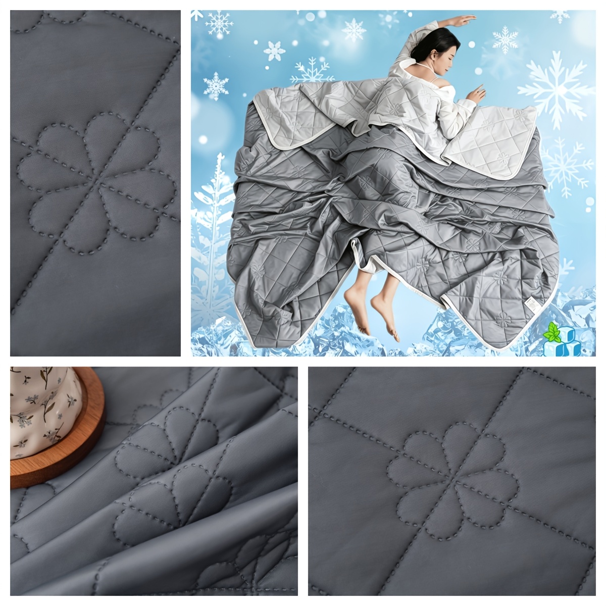 TEMU 1pc Summer Cooling Quilt, Thin And Breathable Summer Lightweight Quilt, Machine Washable, Air-conditioning Quilt For Heat-sensitive Individuals,