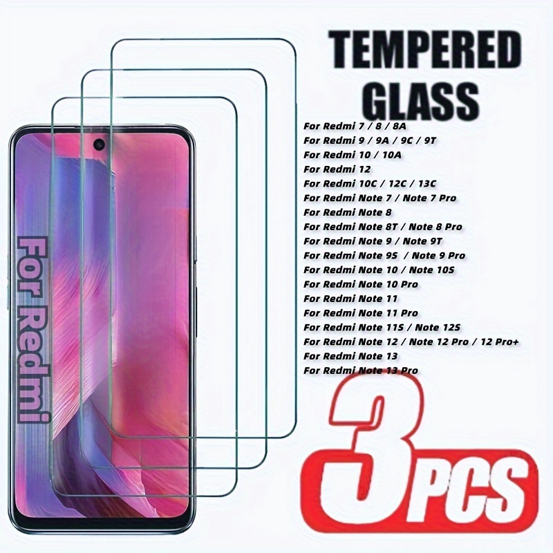 

3-piece Tempered Glass Mobile Phone Film Protective Film For Xiaomi Redmi 7 8 9 10 12 13 Redmi Note 7 8 9 10 11 12 13 Pro Tempered Glass Mobile Phone Film For Redmi Xiaomi