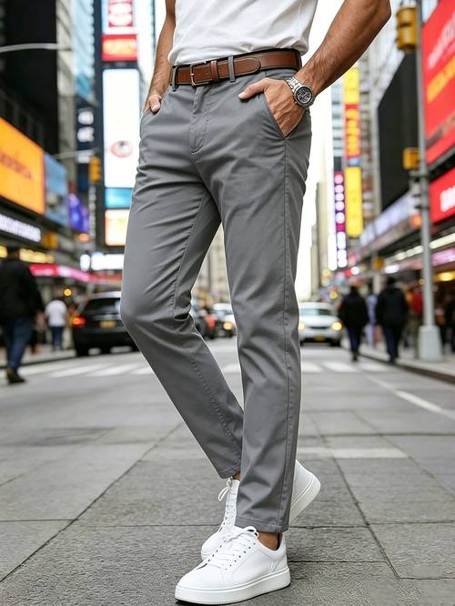 mens chino pants comfortable outdoor stretch dress trousers suitable for daily wear versatile casual straight leg pants