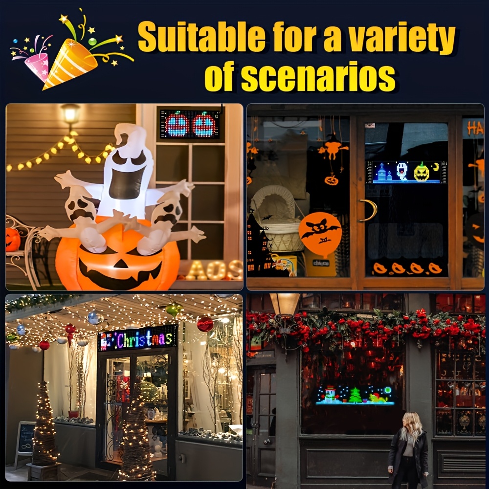 LED Scrolling Atmosphere Signs, App-Editable Text Animation