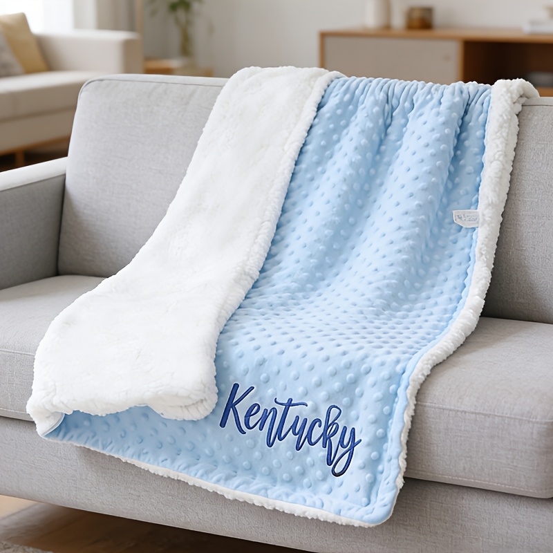 TEMU 名入れ刺繍入りンケット、お名前でカスタマイズ可能、昼寝用、小さなスロー、ピンクのドゥードゥ、特別なオーダーギフト、刺繍入り、快適で暖かい、カスタムデザイン、でパーソナライズされたギフト、ソファ・ベッド・車・寝室・リビンで使用可能、エアンケット