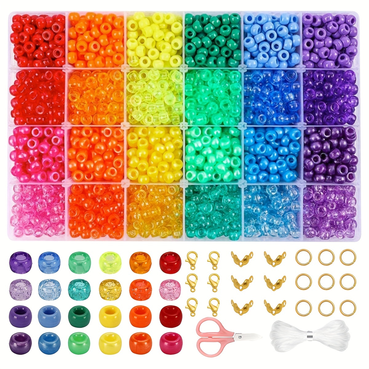 

480pcs Pony , , Ab String For , Bracelet, Necklace, And Earring Kit