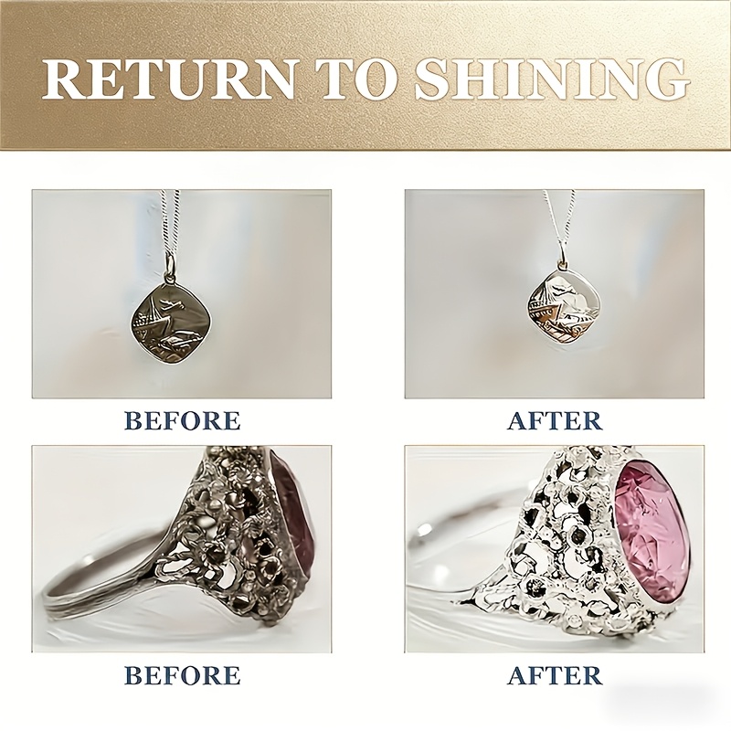 Jewelry Renewal Sheets, Silvery Brightening Sheets, Can Fade Oxidized Black Stains on Jewelry and Restore Metal's Delicate Luster. Suitable for Silvery Necklaces, Rings, Ear Studs, and Alloy Accessories