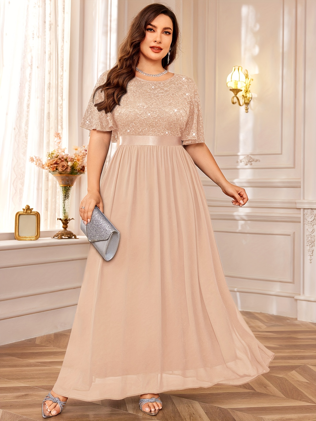 plus size plus size p53210 plus size women elegant sequin - Temu