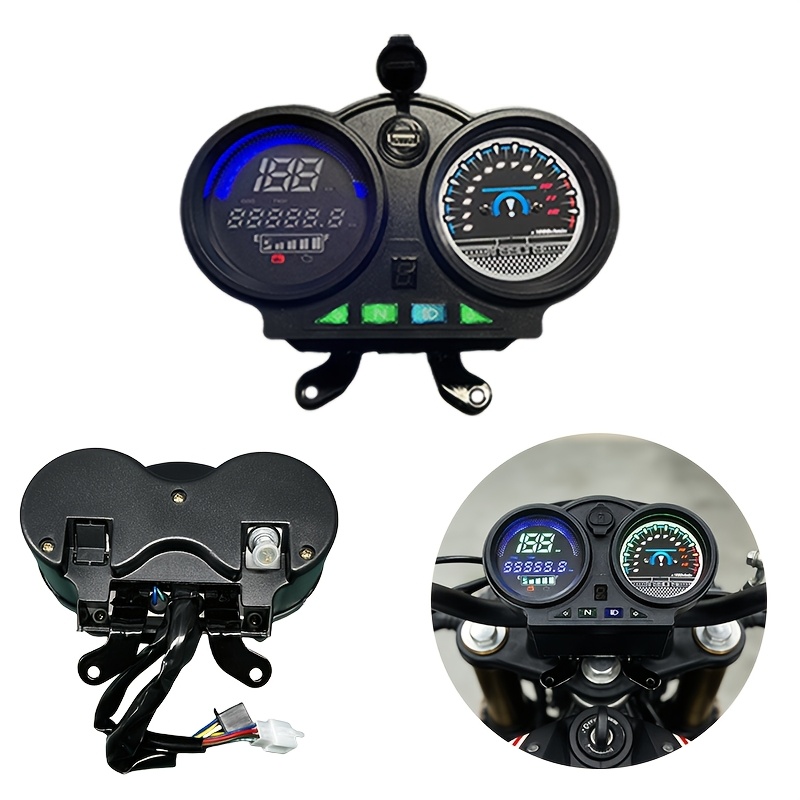 original with wire harness moto digital gauge cluster speedometer tachometer odometer   metro tablero   tac metro for   sbr150 replacement motorcycle parts accessories