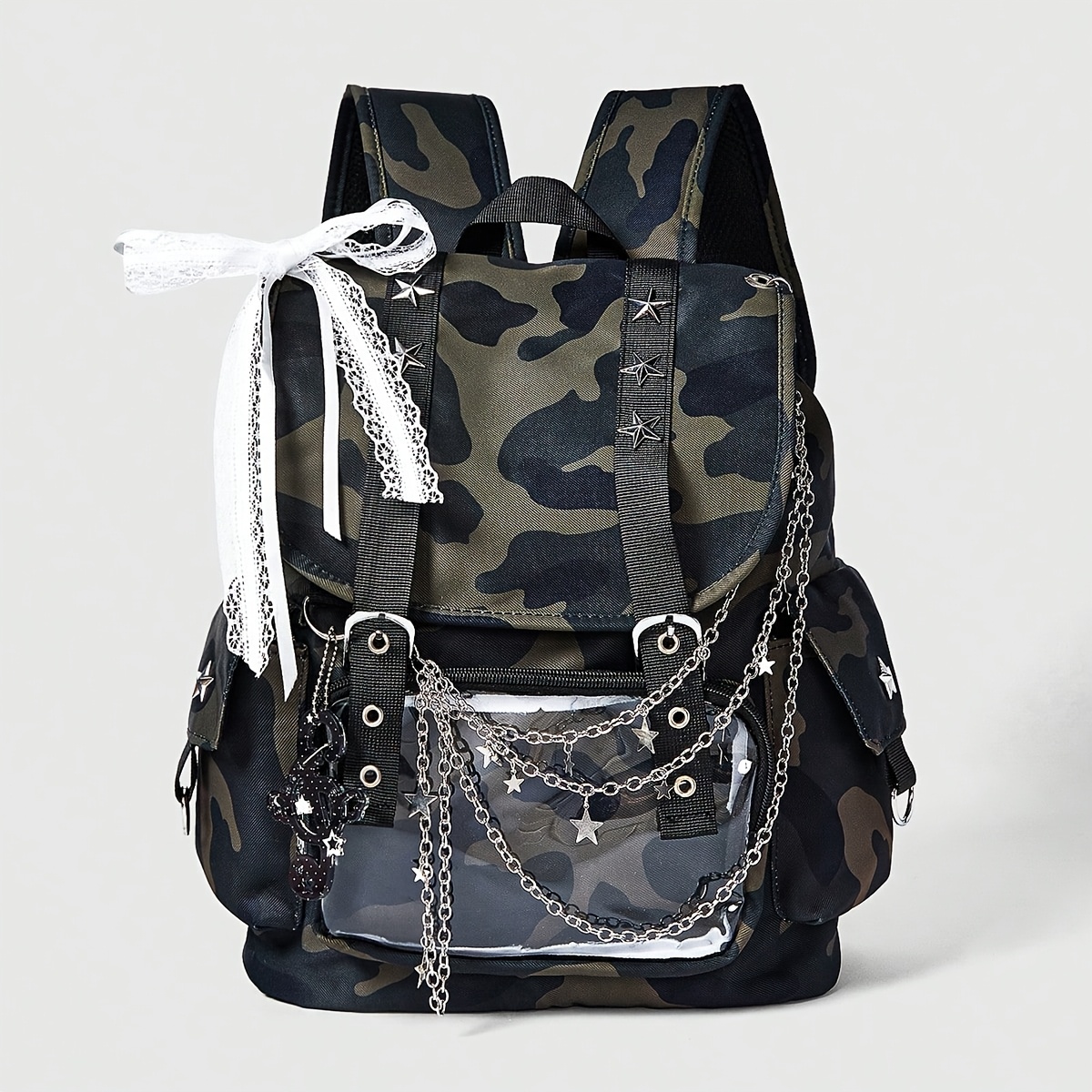 camouflage canvas bag sweet backpack trendy y2k - Temu Mauritius
