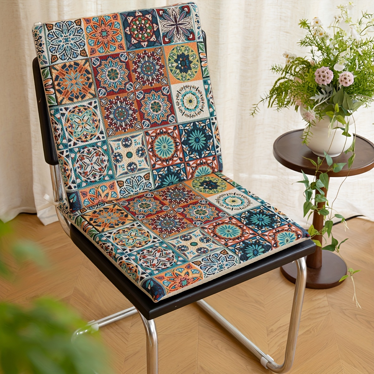 TEMU ./2 Stk. Stuhlkissen im Bohemian-Stil, geeignet für Esszimmerstühle, 2 Stück können zusammen als Bankkissen verwendet werden. Schwammfüllung ist