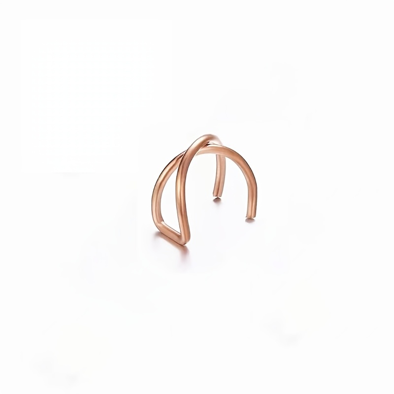 Double Layer Stainless Steel Ear Clip Cuff Earrings