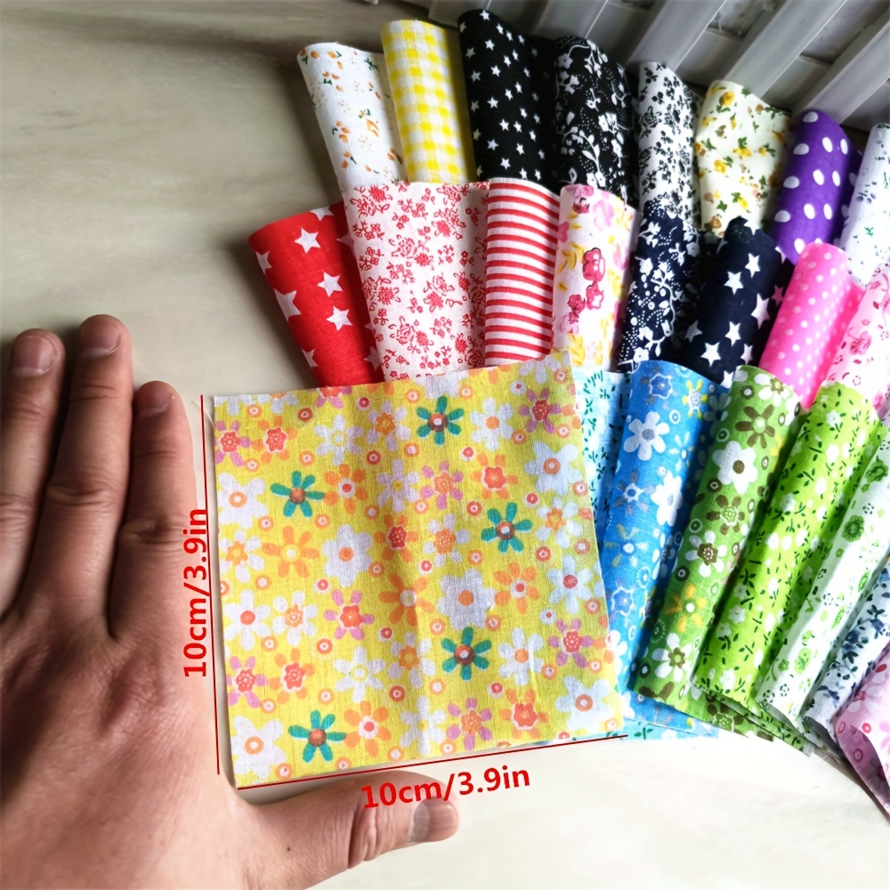 9.8X 9.8" 42Pcs Cotton Print Fabric Bundle Squares Pre-Cut Multicolor Design Printed Quilting Sewing Floral For Quilting Patchwork DIY Craft