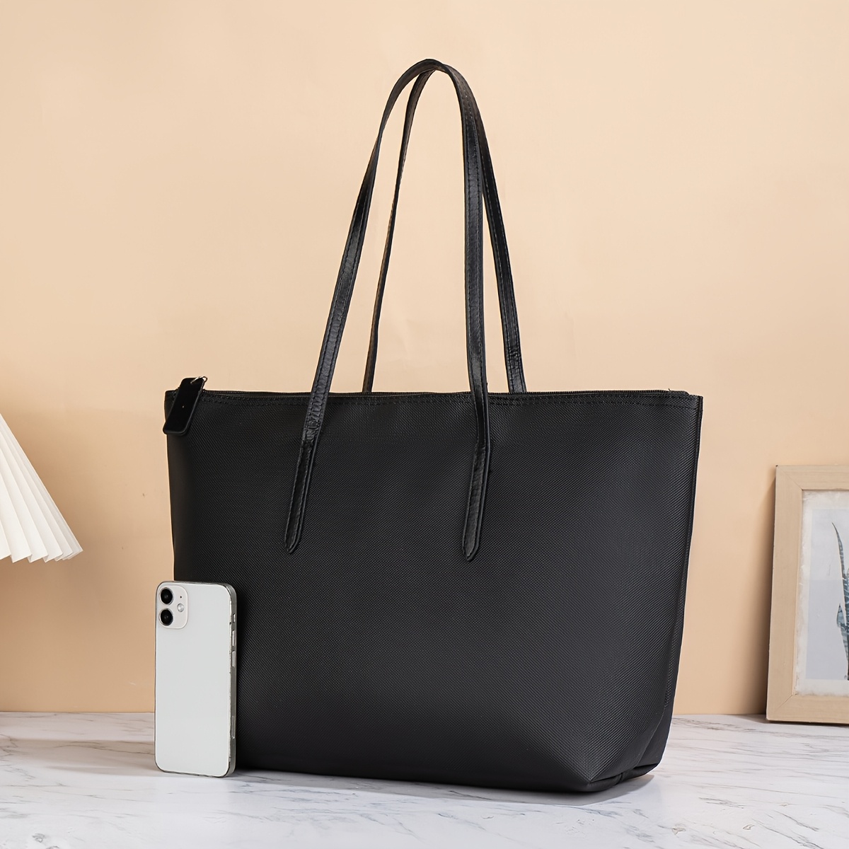TEMU Fashion Easy Women's Tote Bag 2026 New Large Capacity Commuter Shoulder Business Handbag, Can Carry Handbag, Laptop And