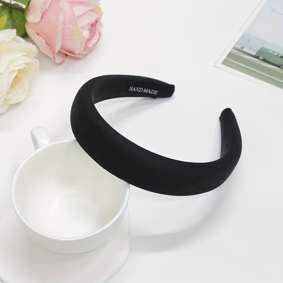 Colorful Fabric Padded Hairband Wide Thick Sponge Hair Hoop For