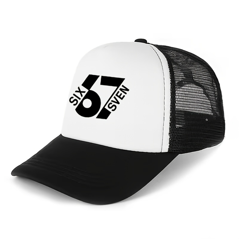 TEMU 1 Gorra de béisbol unisex con estampado de número 67 y , ideal para y actividades al aire libre, gorra de ajustable con cierre a presión