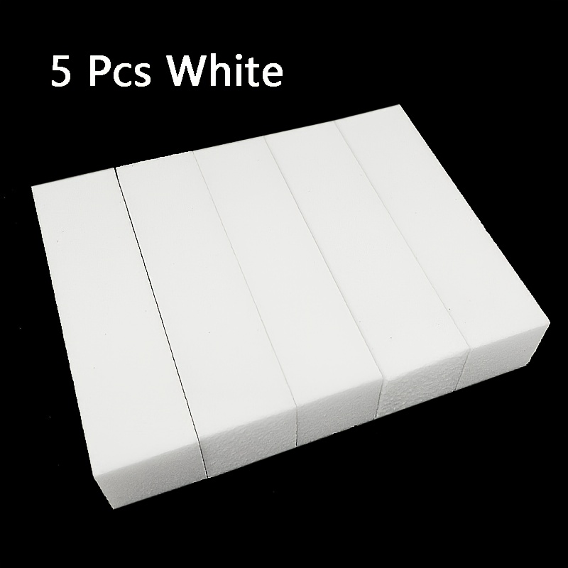 5 White Nail Buffer Blocks, 4 Professional Nail Files, And Buffing Tools For Gel And Natural Acrylic Nails