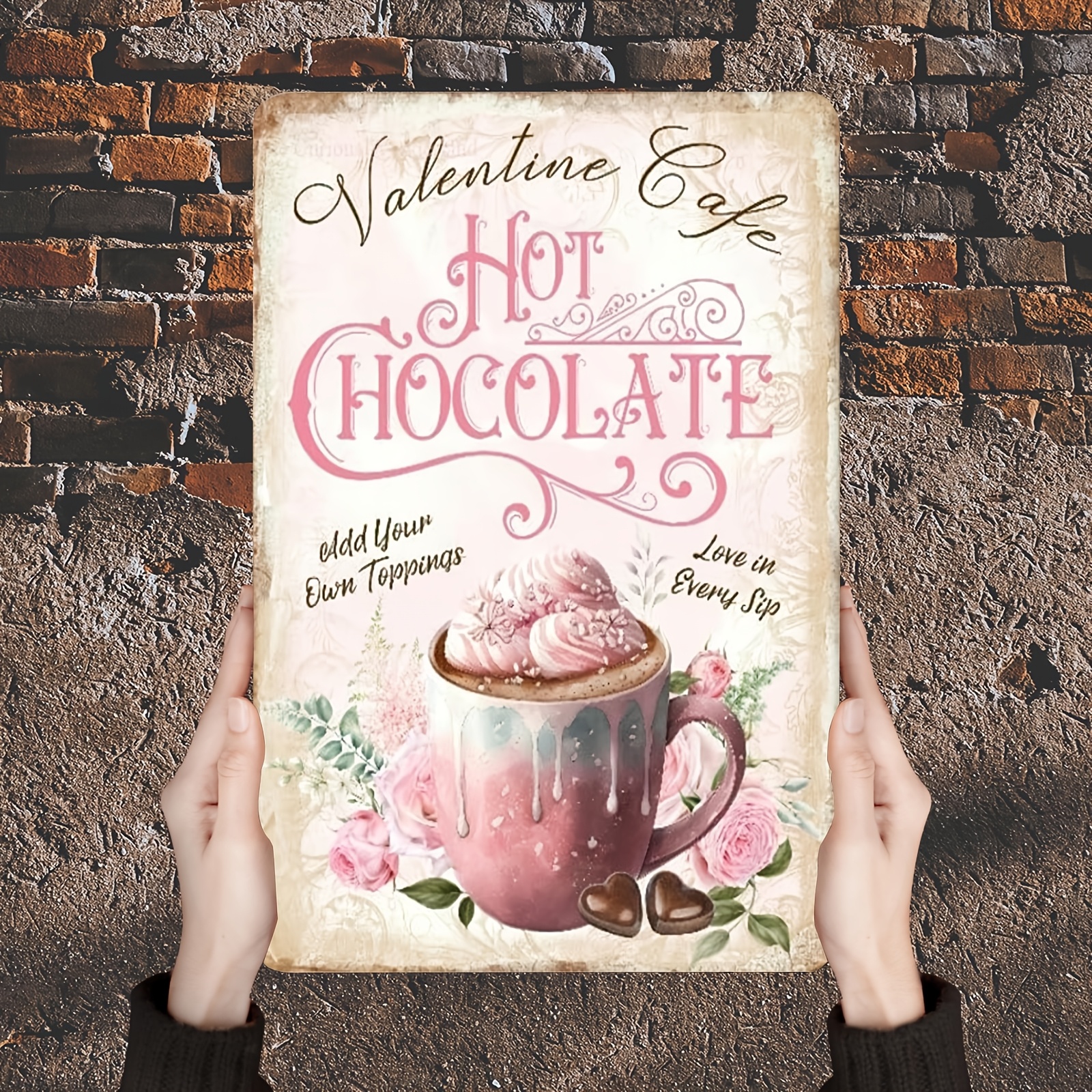 

1pc Pink Valentines Hot Sign, Tin Sign Plaque, Wall Hanging, No Electricity Required, 8*12inch/20*30cm