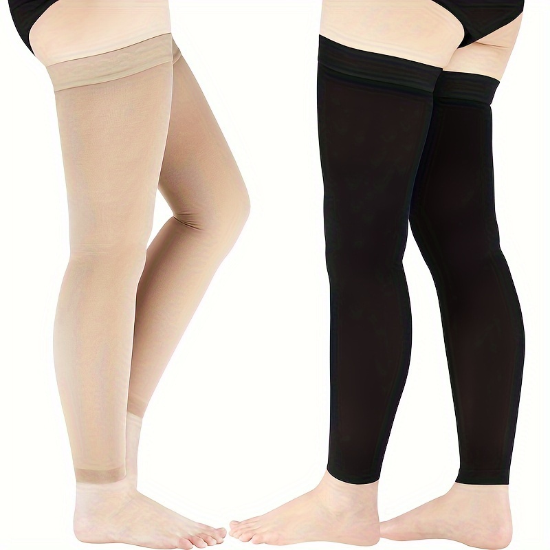 Calcetines de compresión de punta abierta 20-30 mmHg rodilla de apoyo alto  Medias para hombres mujeres